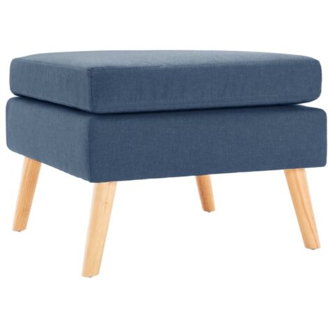 Repose-pied Bleu Tissu vidaXL