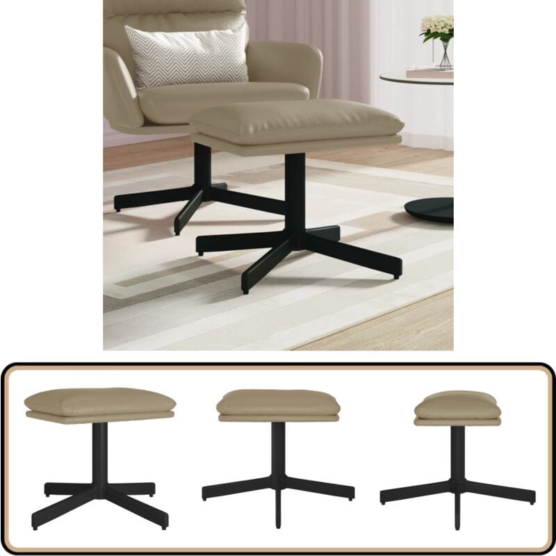 Repose-pied Cappuccino 60x60x36 cm Similicuir - Tabouret - Repose-pied - Pouf - Simili Cuir - Meuble Salon