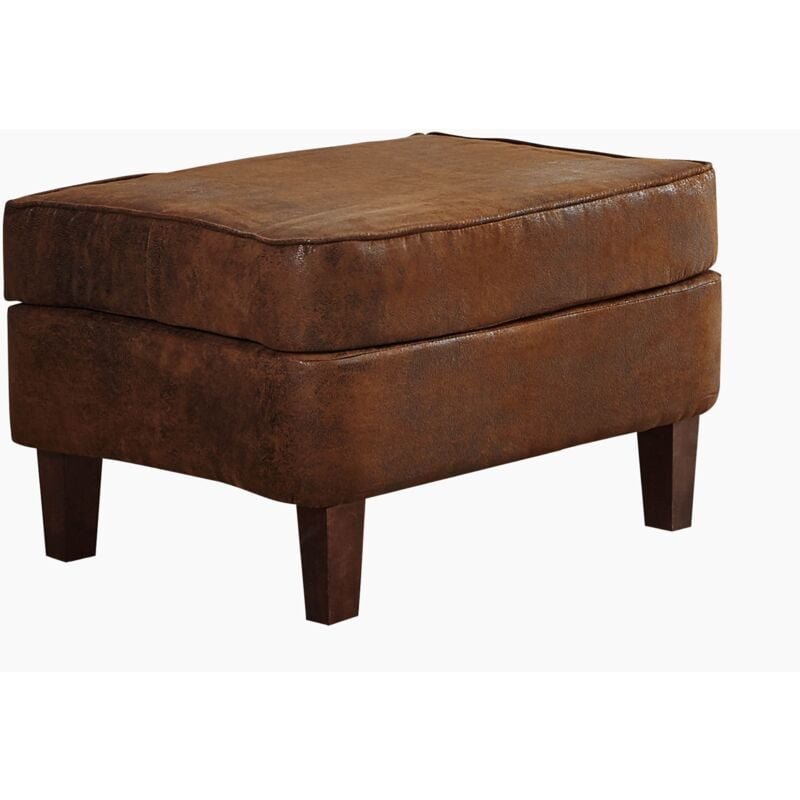 Repose-pied 56x67 100% Polyester Brun chesterfield