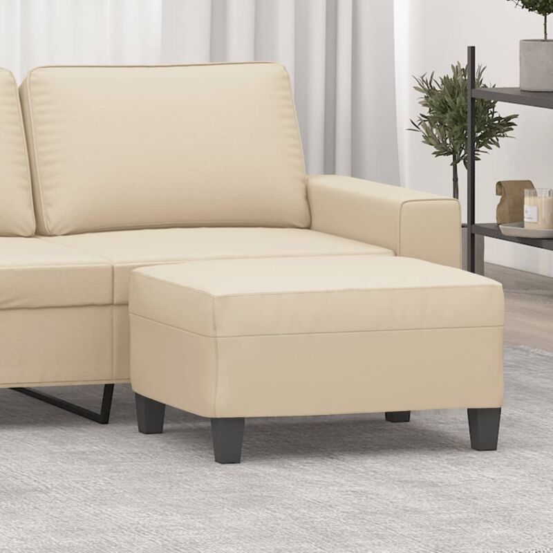 Torana - Repose-pied Crème 70x55x41 cm Tissu microfibre