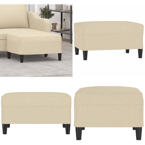 Repose-pied Crème 70x55x41 cm Tissu - Tabouret - Tissu