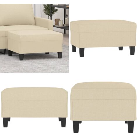 Repose-pied Crème 70x55x41 cm Tissu - Tabouret - Tissu