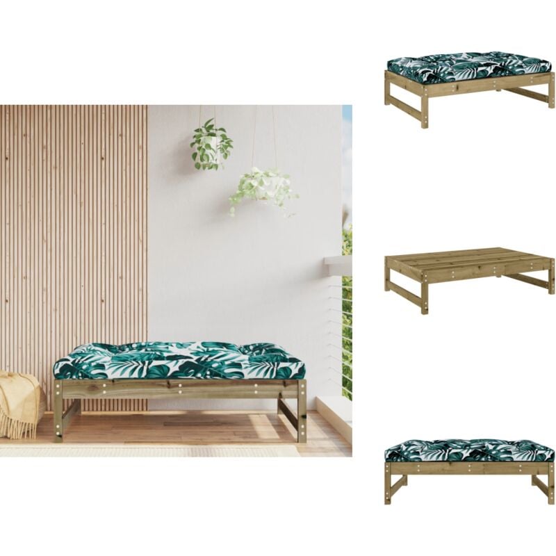 Repose-pied de jardin 120x80 cm bois de pin imprégné - Repose Pied Jardin - Meuble Jardin - Mobilier Extérieur - Chaise Lounge - Canapé D'extérieur