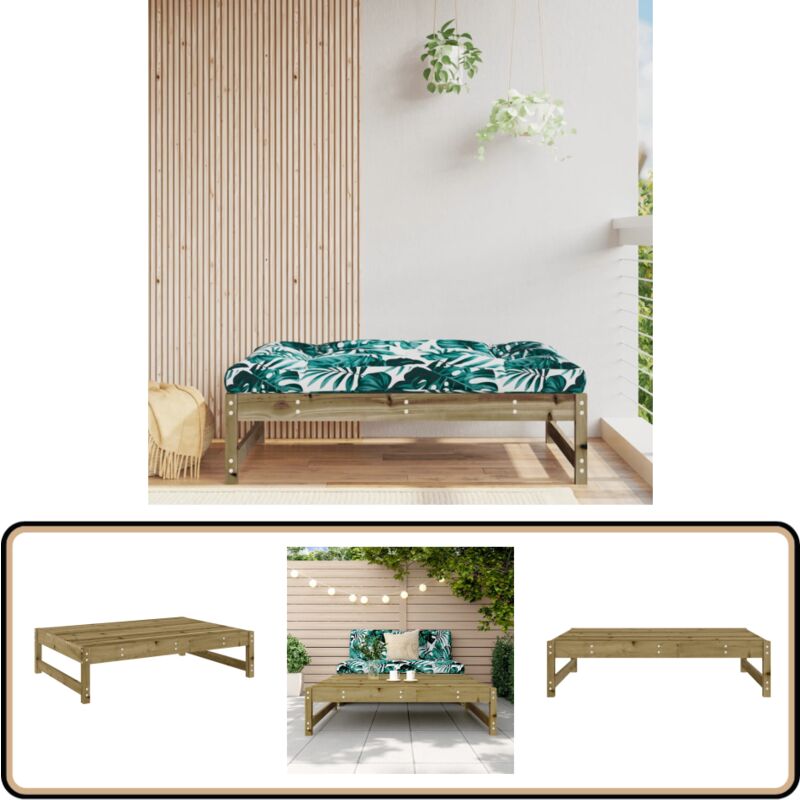 Repose-pied de jardin 120x80 cm bois de pin imprégné - Repose Pied Jardin - Pouf Extérieur - Mobilier De Jardin - Chaise Extérieure - Table Basse
