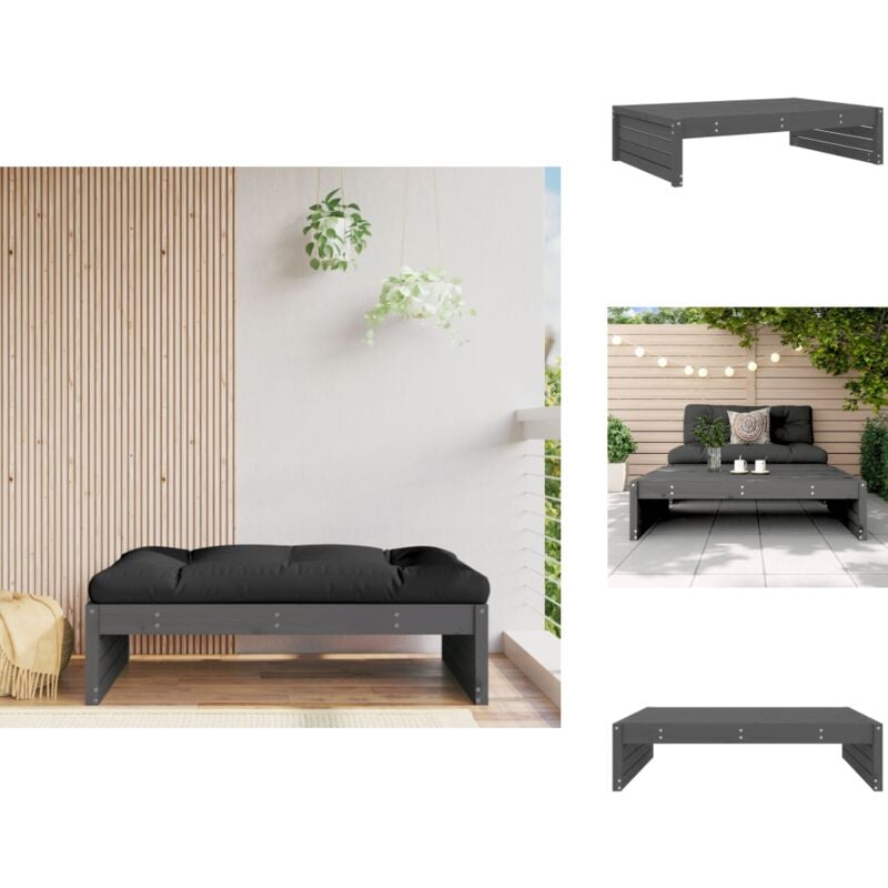 Vidaxl - Repose-pied de jardin 120x80 cm gris bois de pin massif - Chaise De Jardin - Mobilier De Jardin - Pouf Extérieur - Relaxation Extérieure