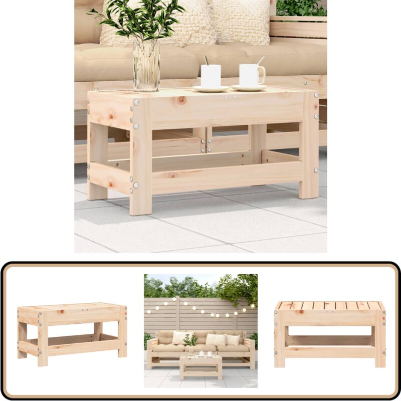 Repose-pied de jardin 62x30x32 cm bois de pin massif - Repose Pied Jardin - Fauteuil Jardin - Mobilier Jardin - Chaise Jardin - Set Salon Jardin