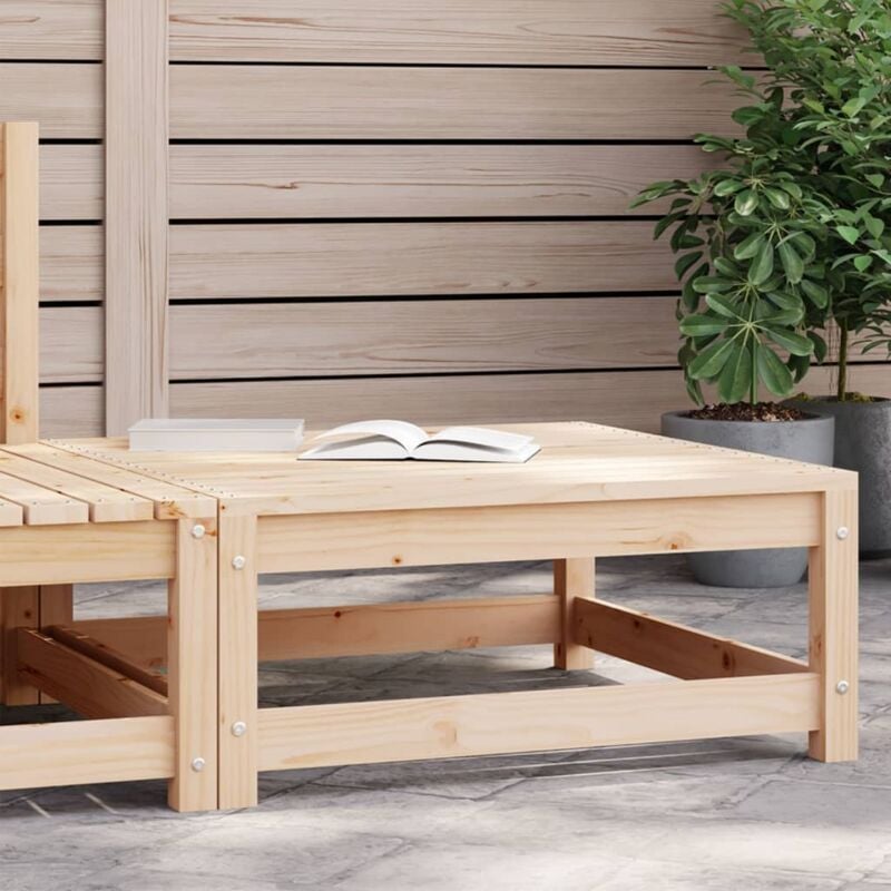 Repose-pied de jardin 70x70x30 cm bois de pin massif CFW71448