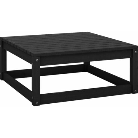 Repose-pied de jardin 70x70x30 cm Noir Bois de pin solide