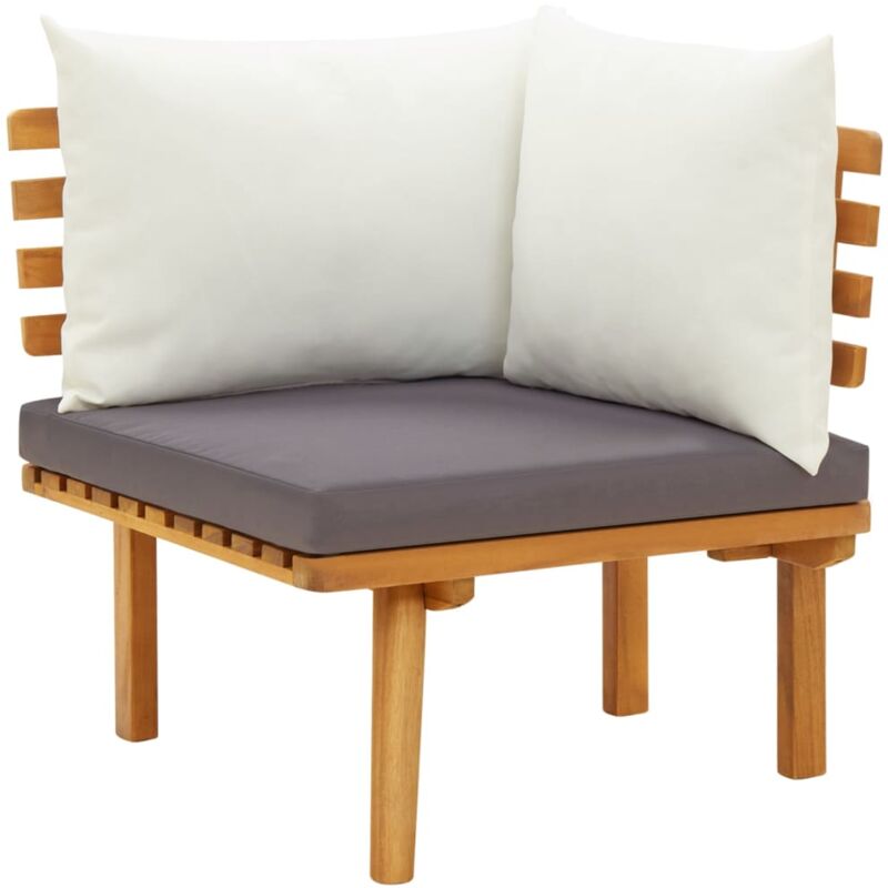 Vidaxl - Canapé d'angle de jardin avec coussins bois d'acacia massif