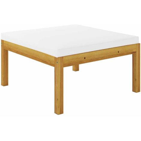 Repose-pied de jardin avec coussin Bois d'acacia massif