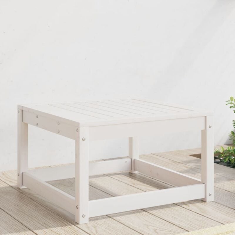 Vidaxl - Repose-pied de jardin blanc bois de pin massif