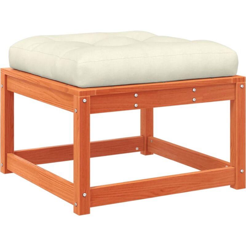 Vidaxl - Repose-pied de jardin avec coussins bois massif de pin