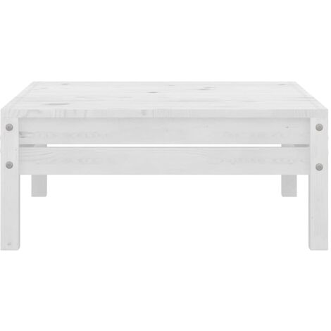 Repose-pied de jardin Blanc Bois de pin solide