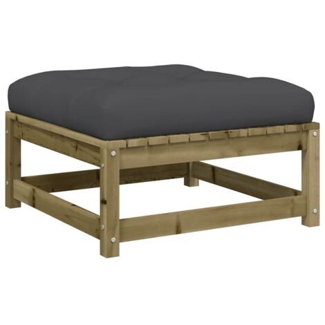 Repose-pied de jardin，Tabouret  de jardin avec coussin bois de pin imprégné CFW68097