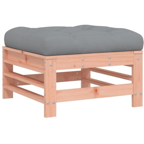 Repose-pied de jardin,Tabouret de jardin avec coussin bois massif douglas CFW86058