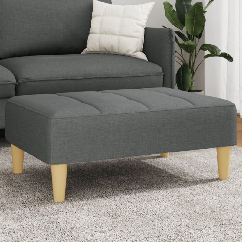 Repose-pied gris foncé 77x55x31 cm tissu Vidaxl