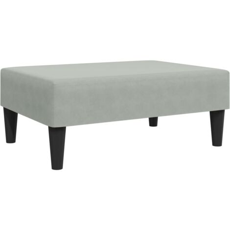 Repose-pied gris clair 77x55x31 velours