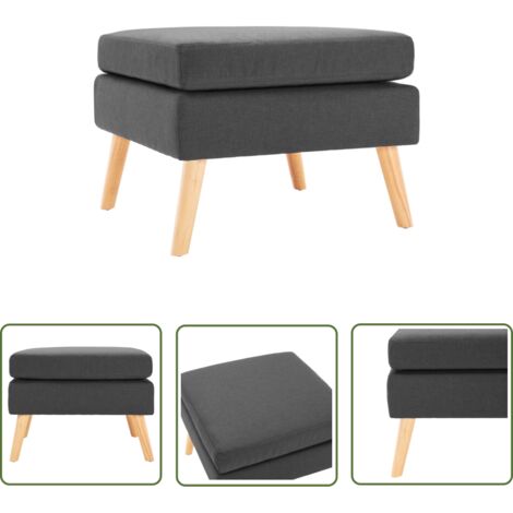 Repose-pied Gris foncé Tissu Louva