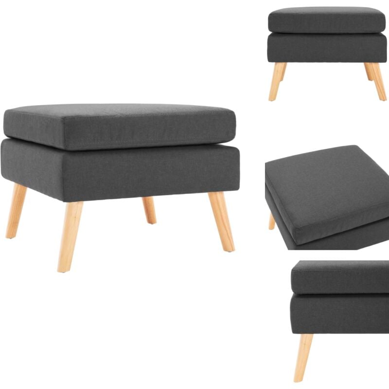 Repose-pied Gris foncé Tissu - Pouf Design - Pouf Moderne - Repose Pied - Tabouret Confort - Meuble Salon