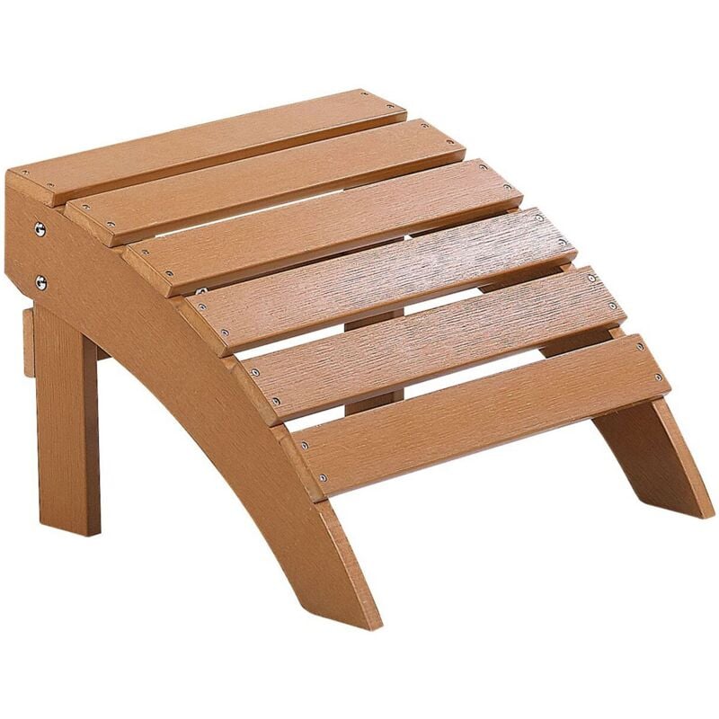 Repose-pied Confortable pour Fauteuil Bas de Jardin Effet Bois Clair Résitant pour Jardin ou Terrasse Style Rustique et Campagne Beliani
