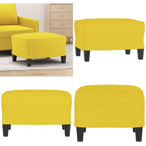 Repose-pied Jaune clair 60x50x41 cm Tissu - Tabouret - Tissu