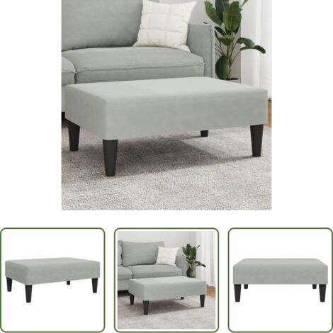 Repose-pied moderne -  Repose-pied gris clair 77x55x31 cm velours