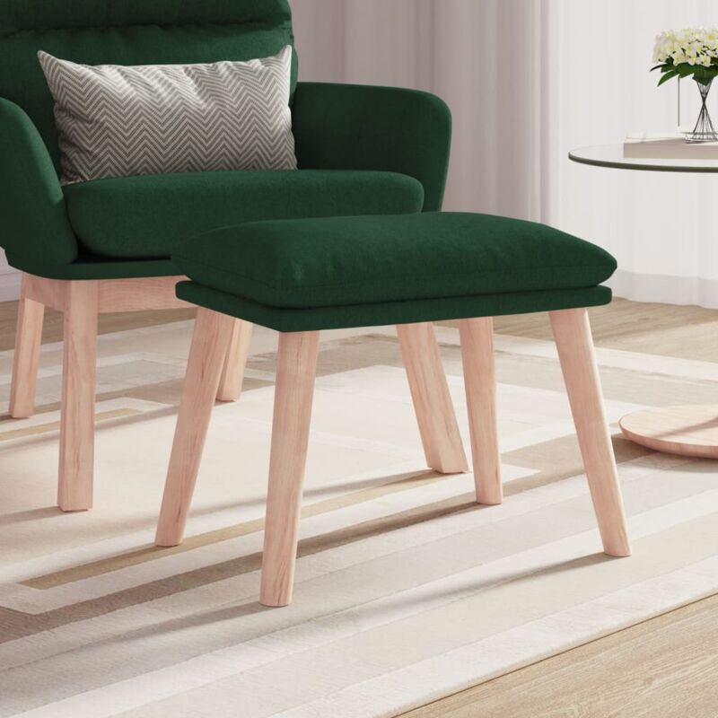 Repose-pied Vert foncé 45x29,5x35 cm Tissu vidaXL