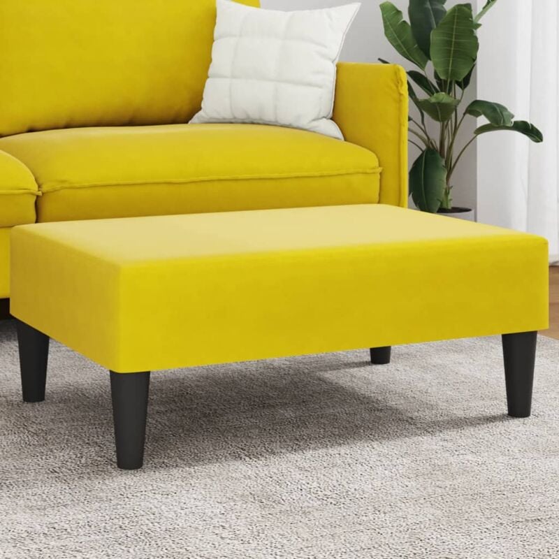 Repose-pied jaune 77x55x31 cm velours Vidaxl
