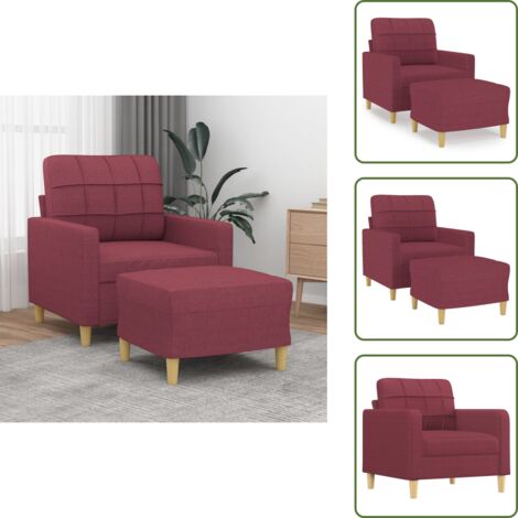 Repose-pied polyvalent - vidaXL Fauteuil avec repose-pied Rouge bordeaux 60 cm Tissu - Fauteuil moderne