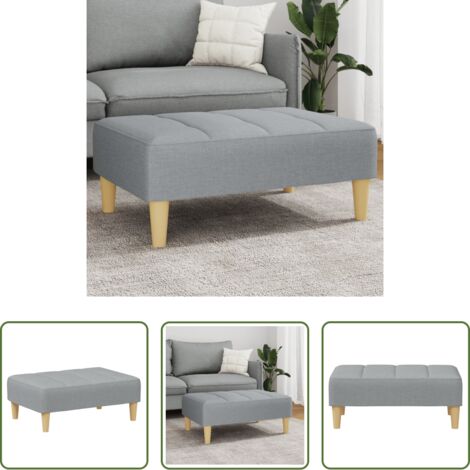 Repose-pied -  Repose-pied gris clair 77x55x31 cm tissu