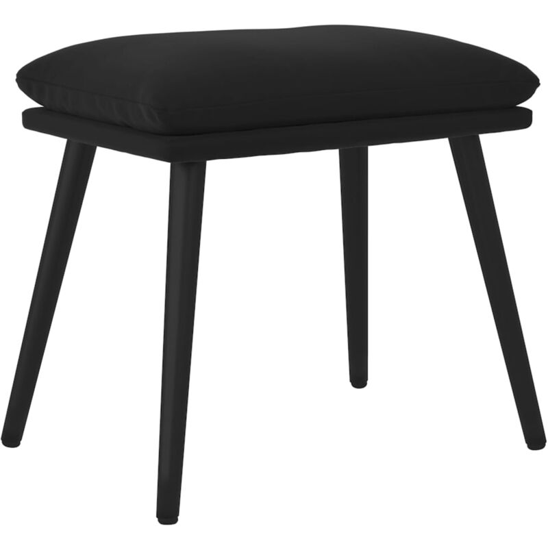 Repose-pied Noir 45x29,5x35 cm Velours Vidaxl