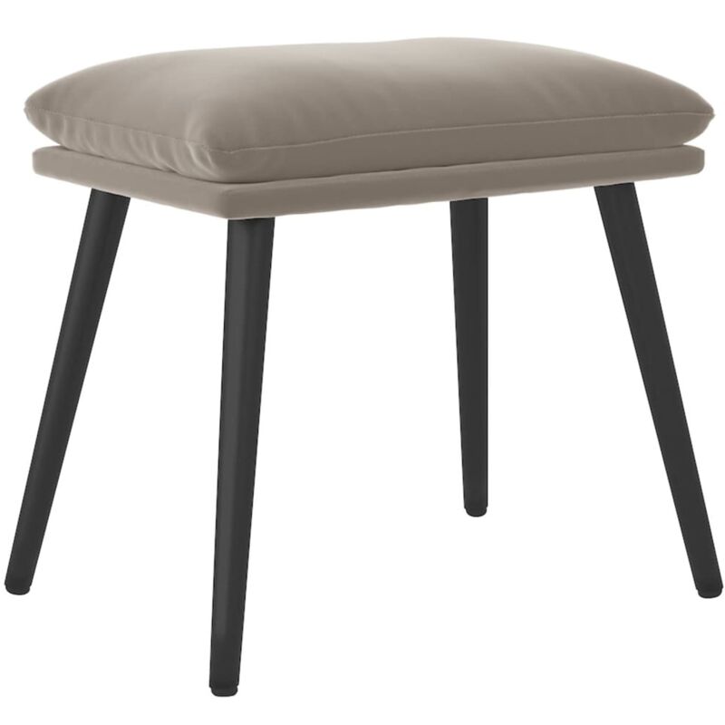 Repose-pied Gris clair 45x29,5x35 cm Velours Vidaxl