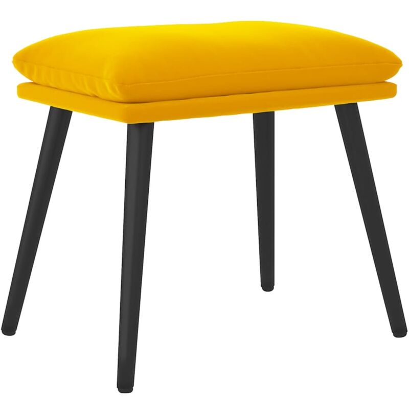 Repose-pied Jaune moutarde 45x29,5x35 cm Velours Vidaxl