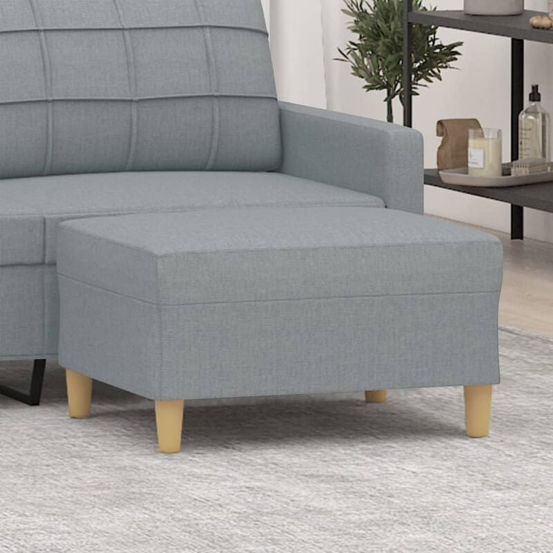 Repose-pied Tabouret Bas Pouf Bout de Canapé Gris clair 70x55x41 cm Tissu 81809