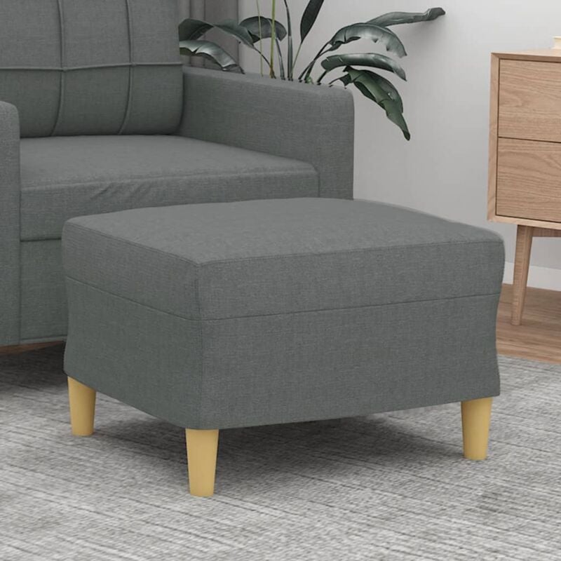 Repose-pied Tabouret Bas Pouf Bout de Canapé Gris foncé 60x50x41 cm Tissu 29352