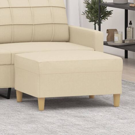 Repose-pied Tabouret Bas  Pouf Bout de Canapé Crème 70x55x41 cm Tissu 31092