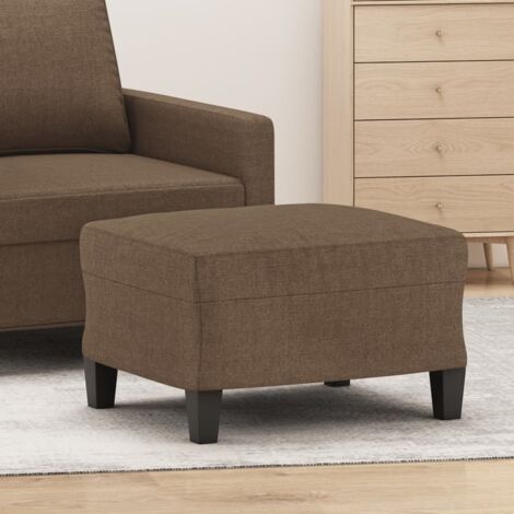 Repose-pied Tabouret Bas  Pouf Bout de Canapé Marron 60x50x41 cm Tissu 91507