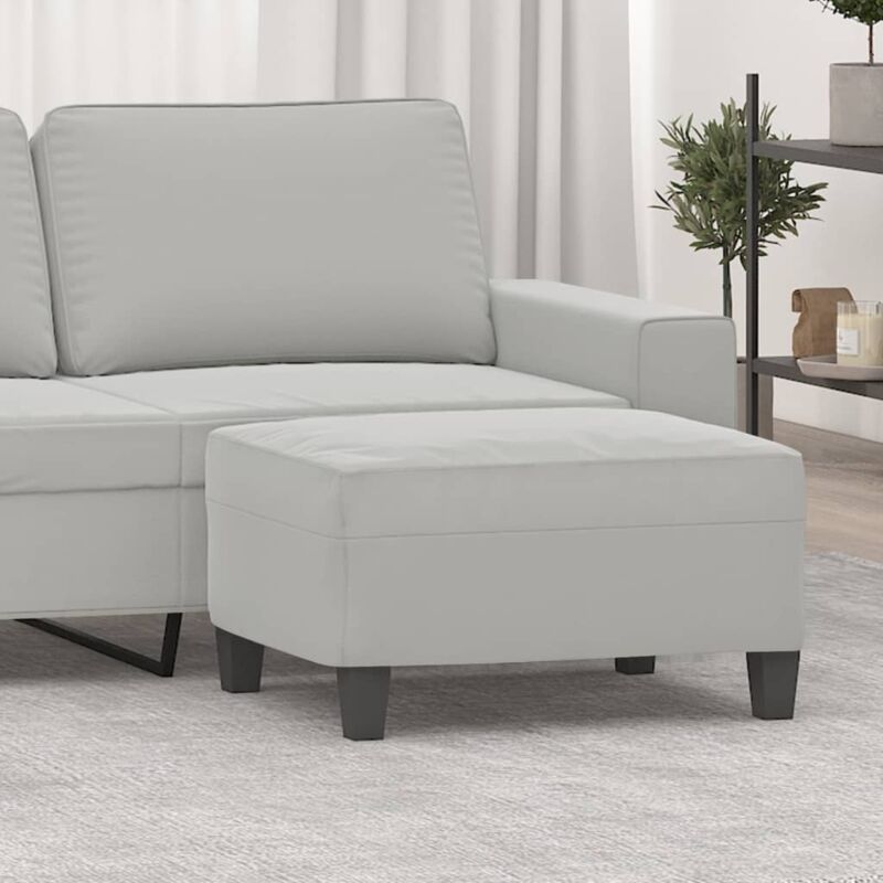 Repose-pied Gris clair 70x55x41 cm Tissu microfibre Vidaxl