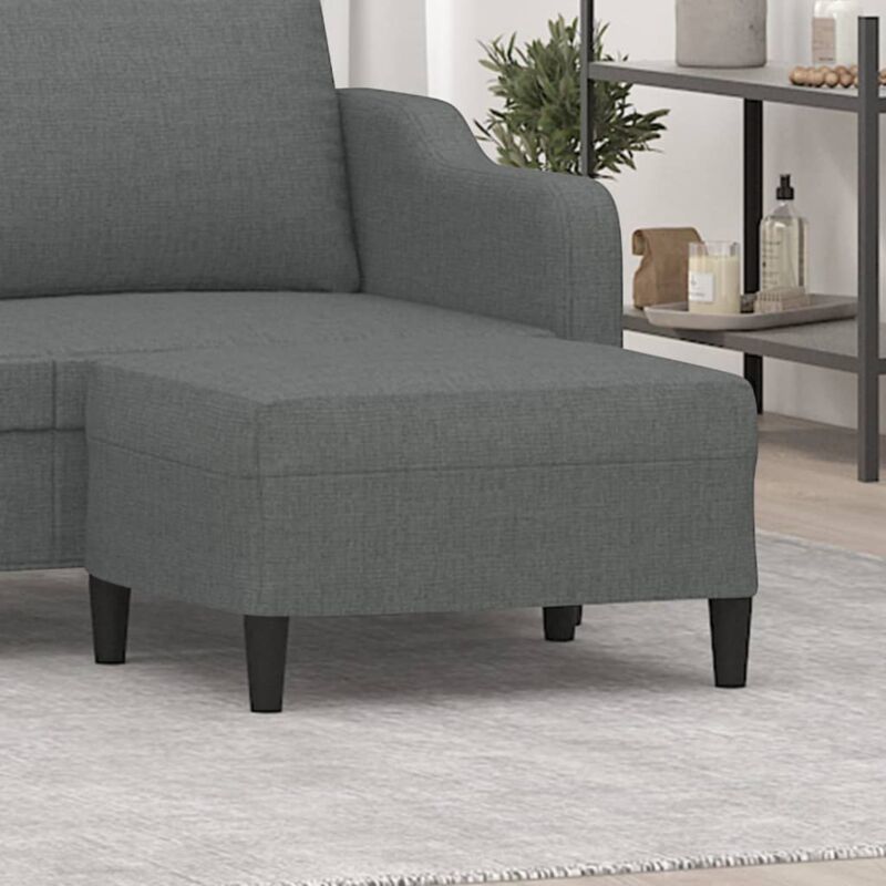 Vidaxl – Repose-pied gris foncé 70x55x41 cm – Tissu 100% polyester – Remplissage mousse pour confort – Idéal pour espaces de vie modernes
