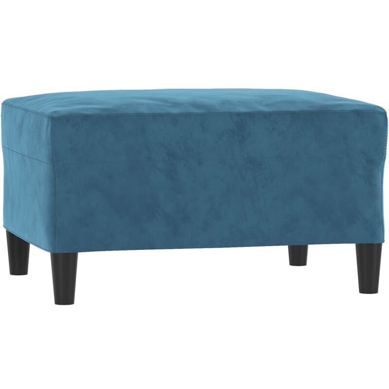 Repose-pied Bleu 70x55x41 cm Velours vidaXL