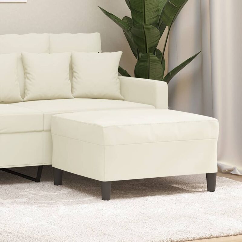 Vidaxl – Repose-pied crème 70x55x41 cm – Velours doux 100 % polyester – Rembourrage mousse pour confort optimal – Design compact