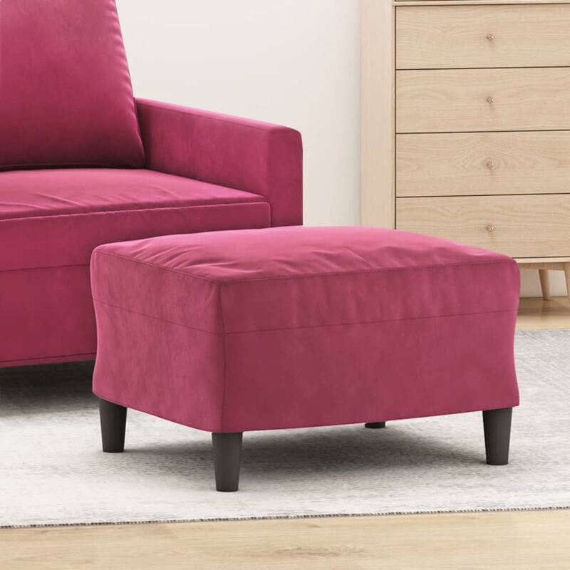 Repose-pied Rouge bordeaux 60x50x41 cm Velours Vidaxl