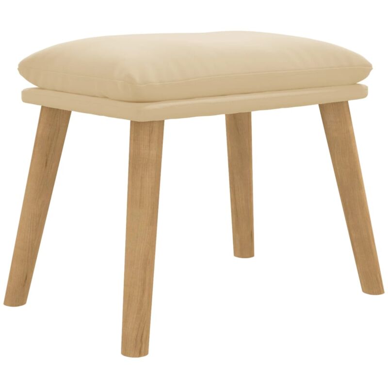Repose-pied Blanc crème 45x29,5x35 cm Velours Vidaxl