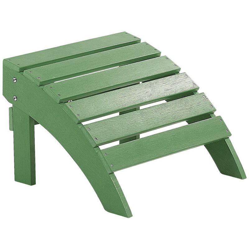 repose-pied confortable pour fauteuil bas de jardin effet bois vert foncé résitant pour jardin ou terrasse style rustique et campagne beliani vert