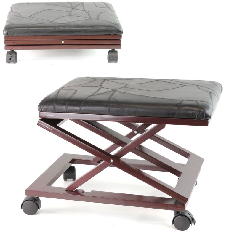 Repose Pieds FISHTEC Hauteur Réglable Coussin matelassé en Cuir