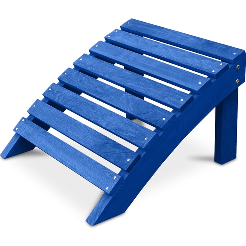 Privatefloor - Tabouret en bois pour chaise de jardin - Alana Bleu - Bois de pruche - Bleu