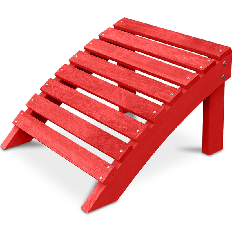 Tabouret en bois pour chaise de jardin - Alana Rouge - Bois de pruche - Rouge