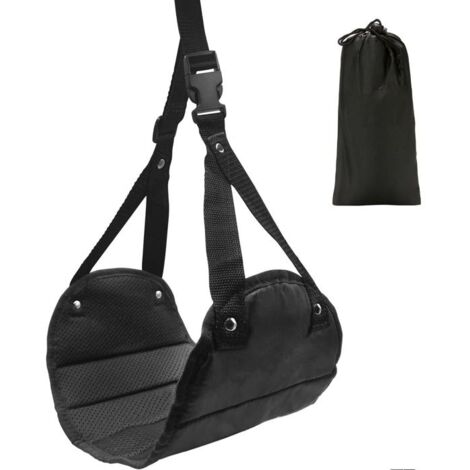 repose-pieds d'avion, hamac, portable, bagage à main, réglable en hauteur, accessoires de voyage, repose-pieds hamac, noir