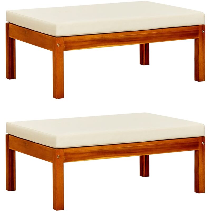 Vidaxl - Repose-pieds de jardin lot de 2 Bois d'acacia massif