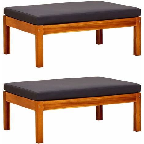 Repose-pieds de jardin 2 pcs Bois d'acacia massif